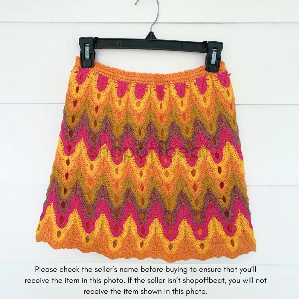 NEW Free People Heat of the Moment Crochet Skirt Almost Famous XS